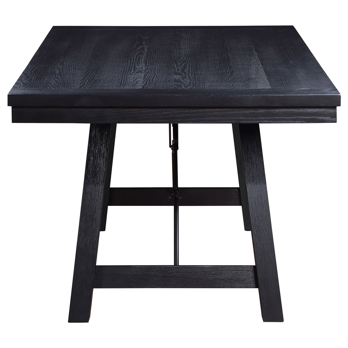 Newport Black 5-Piece Rectangular Trestle Dining Table Set