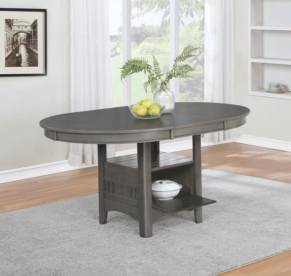 Lavon Dining Table With Storage Medium Grey