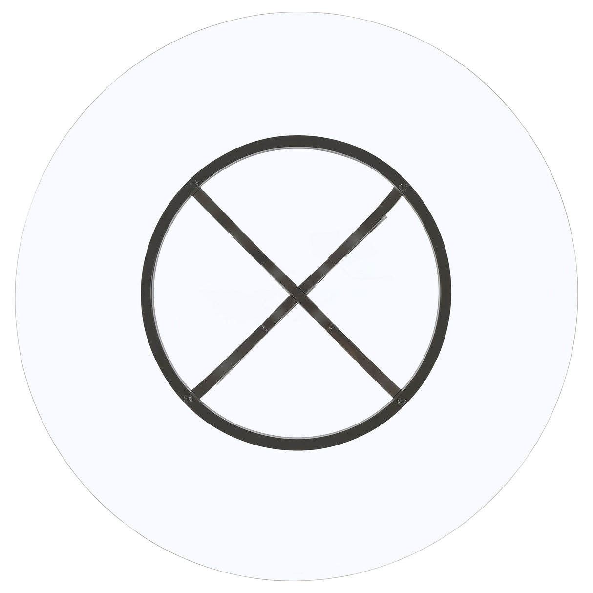 Aviano Gunmetal Round 48-Inch Glass Top Metal Dining Table