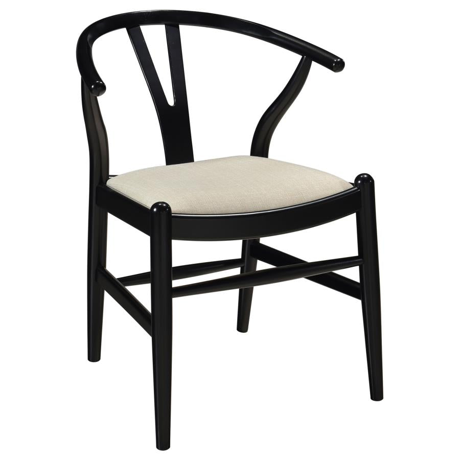 Dinah Wood Wishbone Dining Side Chair Black (Set of 2)