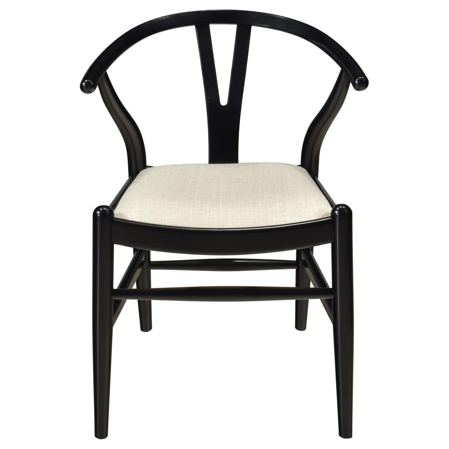 Dinah Wood Wishbone Dining Side Chair Black (Set of 2)