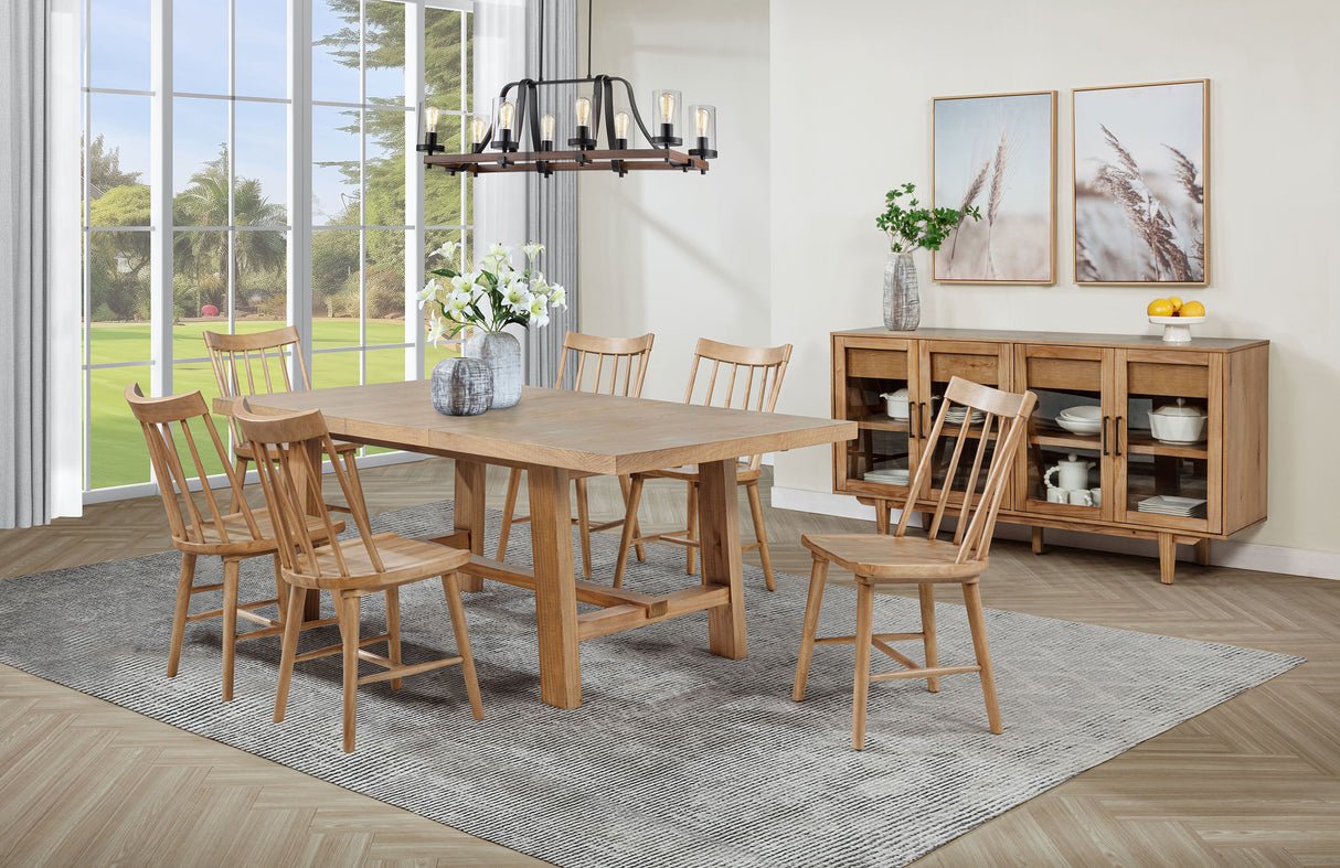 Middleton 7-piece Extension Leaf Dining Set Natural Brown