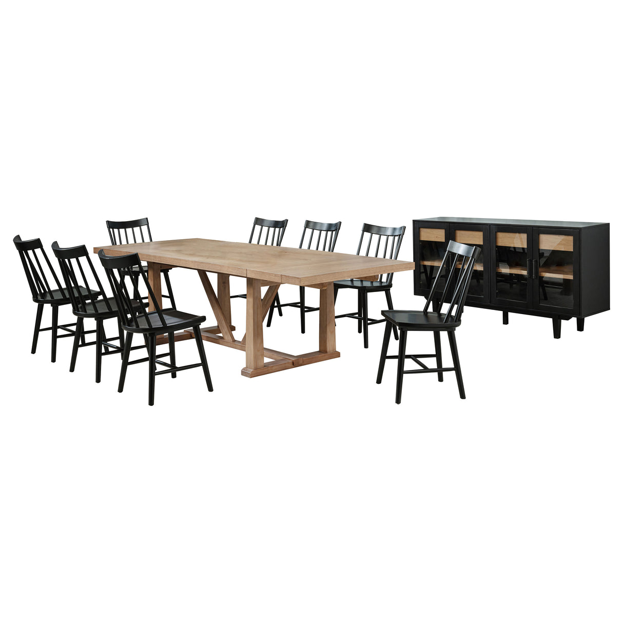 Middleton 10-piece Extension Leaf Dining Set Natural Brown
