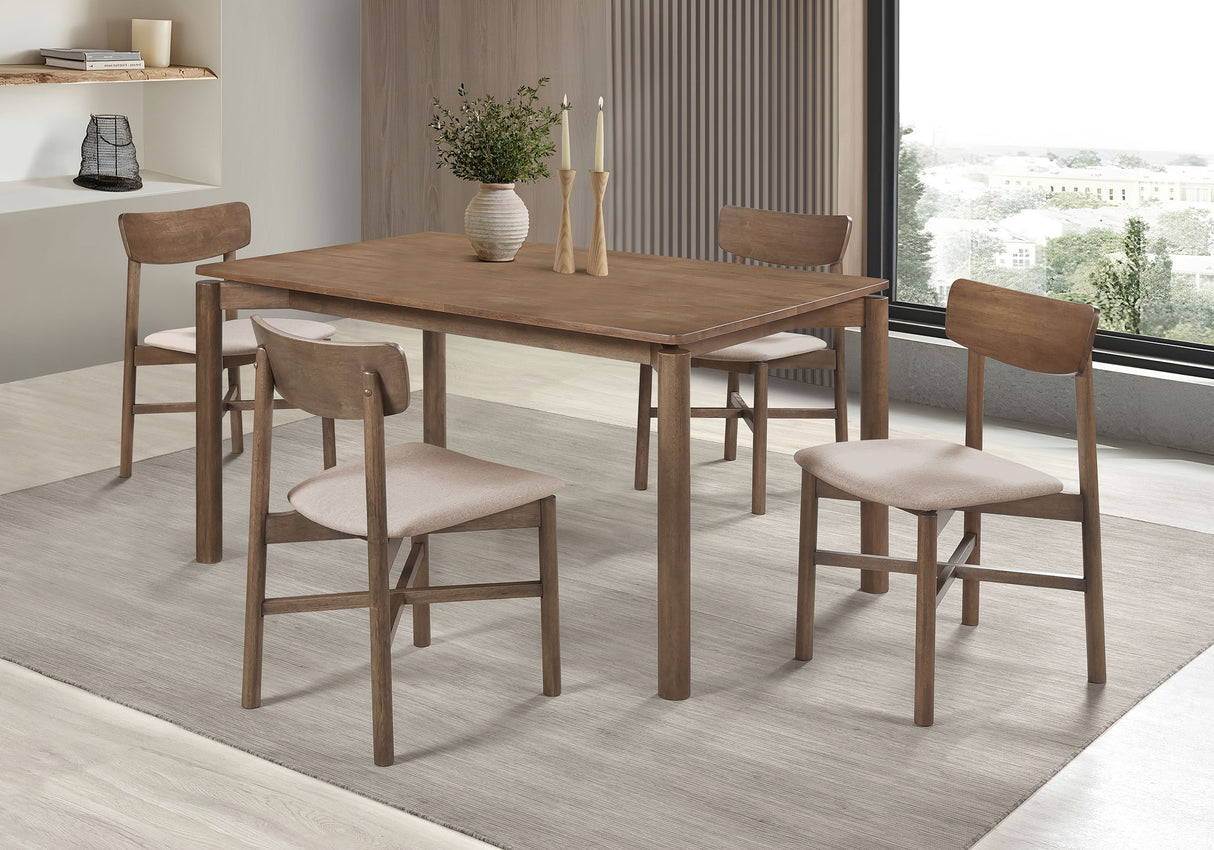 Parkridge Natural Walnut 5-Piece 59-Inch Wood Dining Set