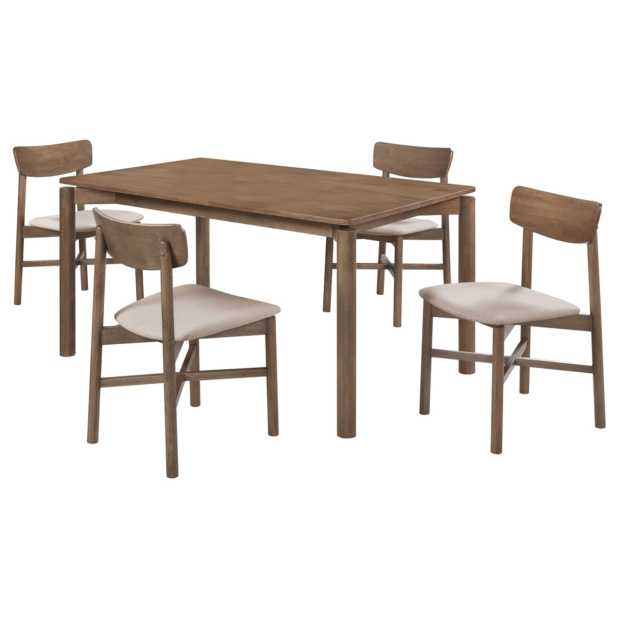 Parkridge Natural Walnut 5-Piece 59-Inch Wood Dining Set