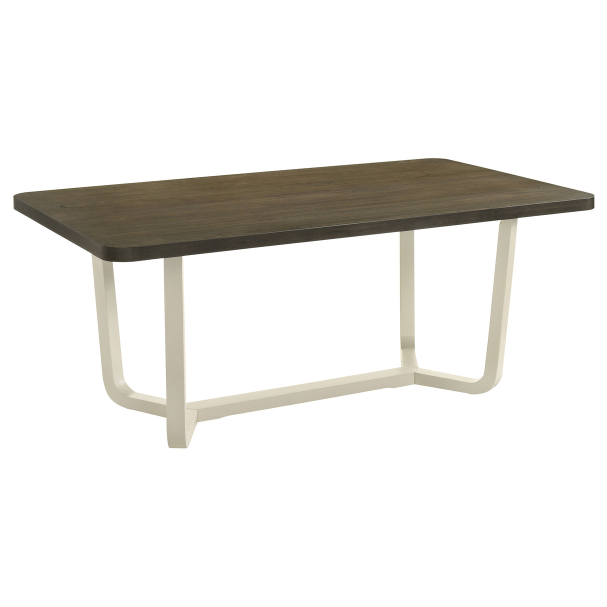 Biloxi Greyish / White 71-Inch Rectangular Wood Dining Table Brown