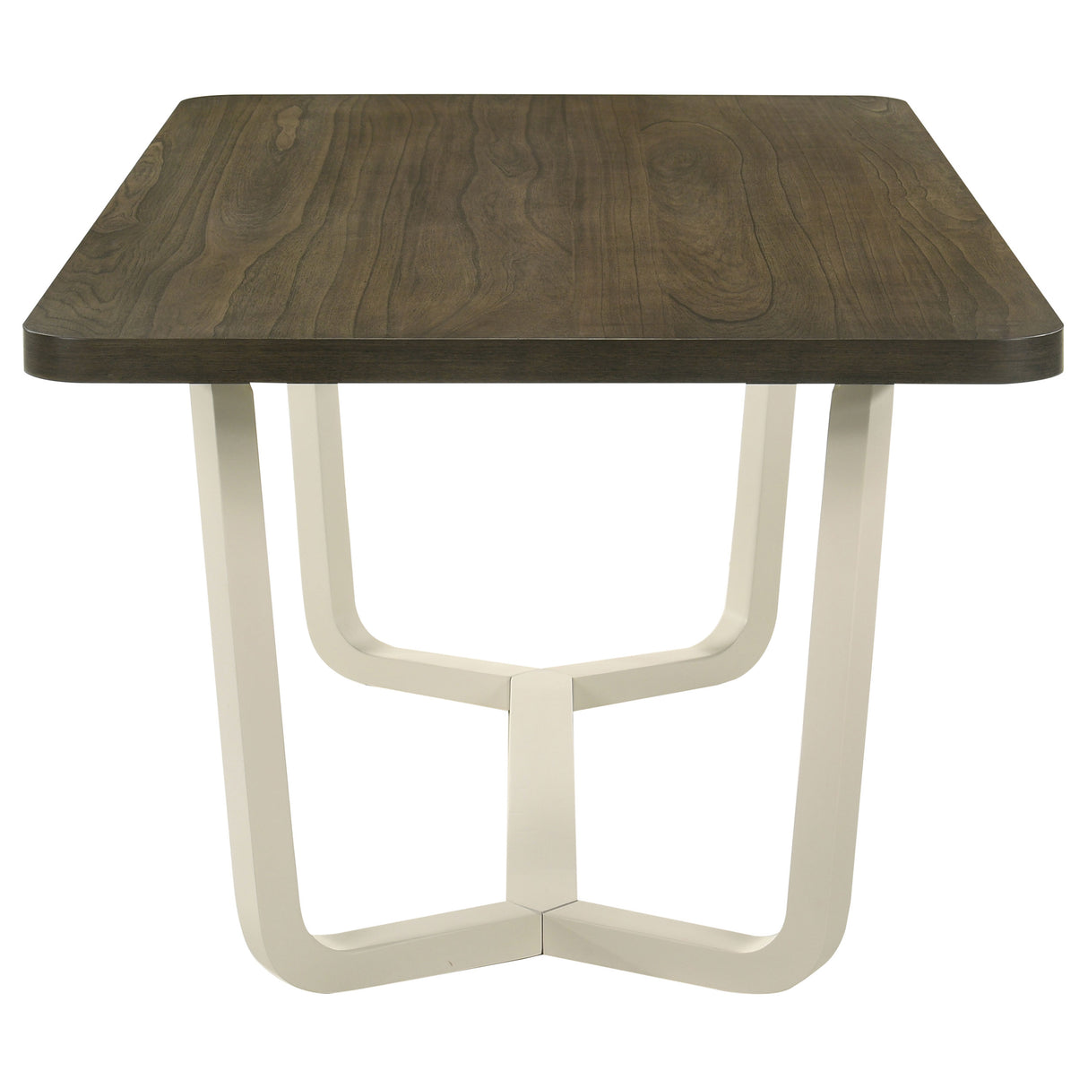 Biloxi Greyish / White 71-Inch Rectangular Wood Dining Table Brown