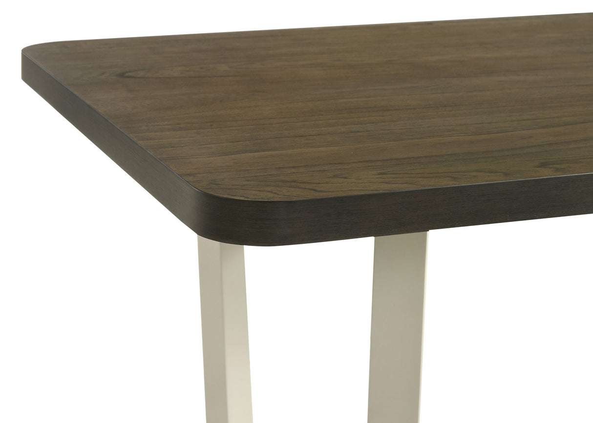 Biloxi Greyish / White 71-Inch Rectangular Wood Dining Table Brown