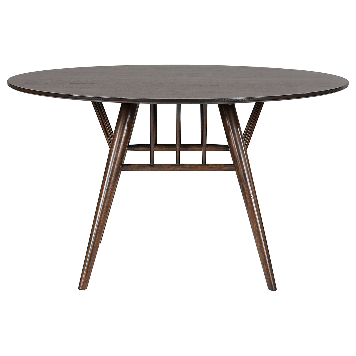 Everton Dark Walnut Round 53-Inch Wood Dining Table