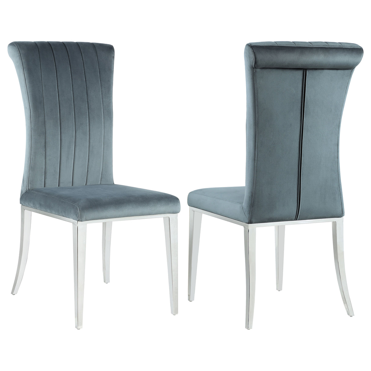 Beaufort Upholstered Curved Back Side Chairs Dark Grey (Set Of 2)