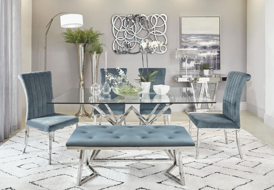 Beaufort Upholstered Curved Back Side Chairs Dark Grey (Set Of 2)