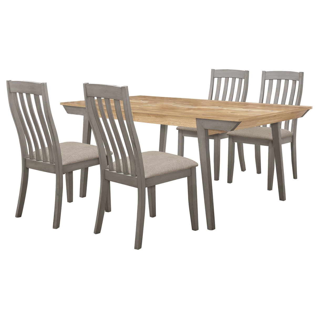 Nogales Coastal Grey 5-Piece Rectangular Dining Table Set