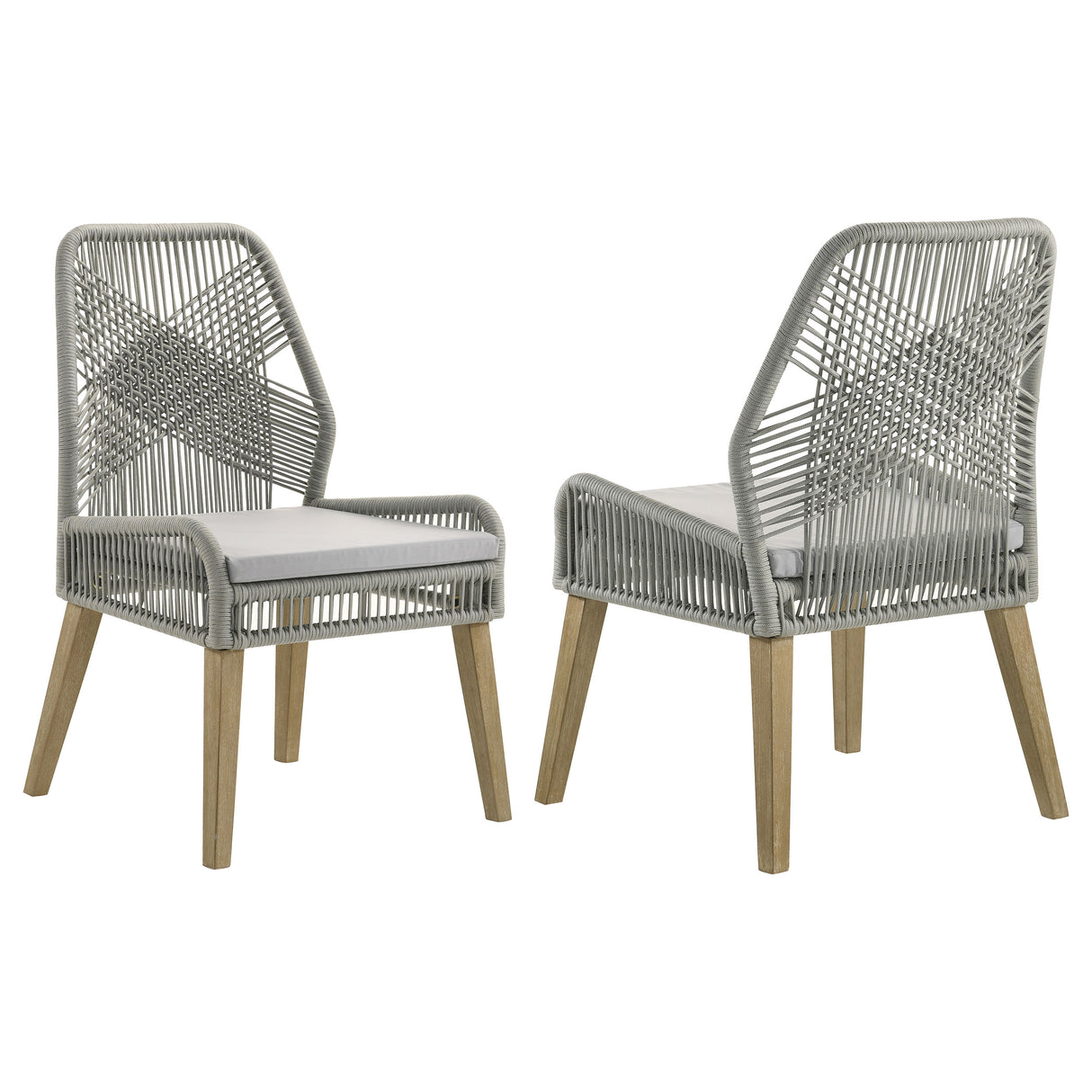 Nakia Woven Back Side Chairs Grey (Set Of 2)