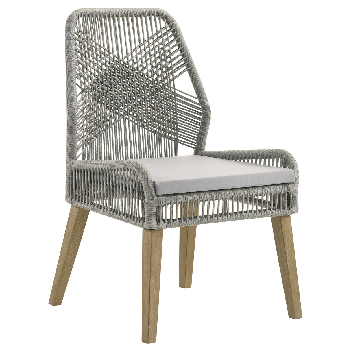 Nakia Woven Back Side Chairs Grey (Set Of 2)