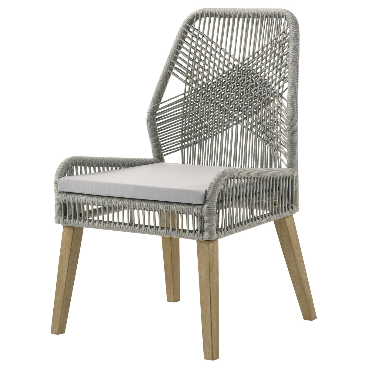 Nakia Woven Back Side Chairs Grey (Set Of 2)