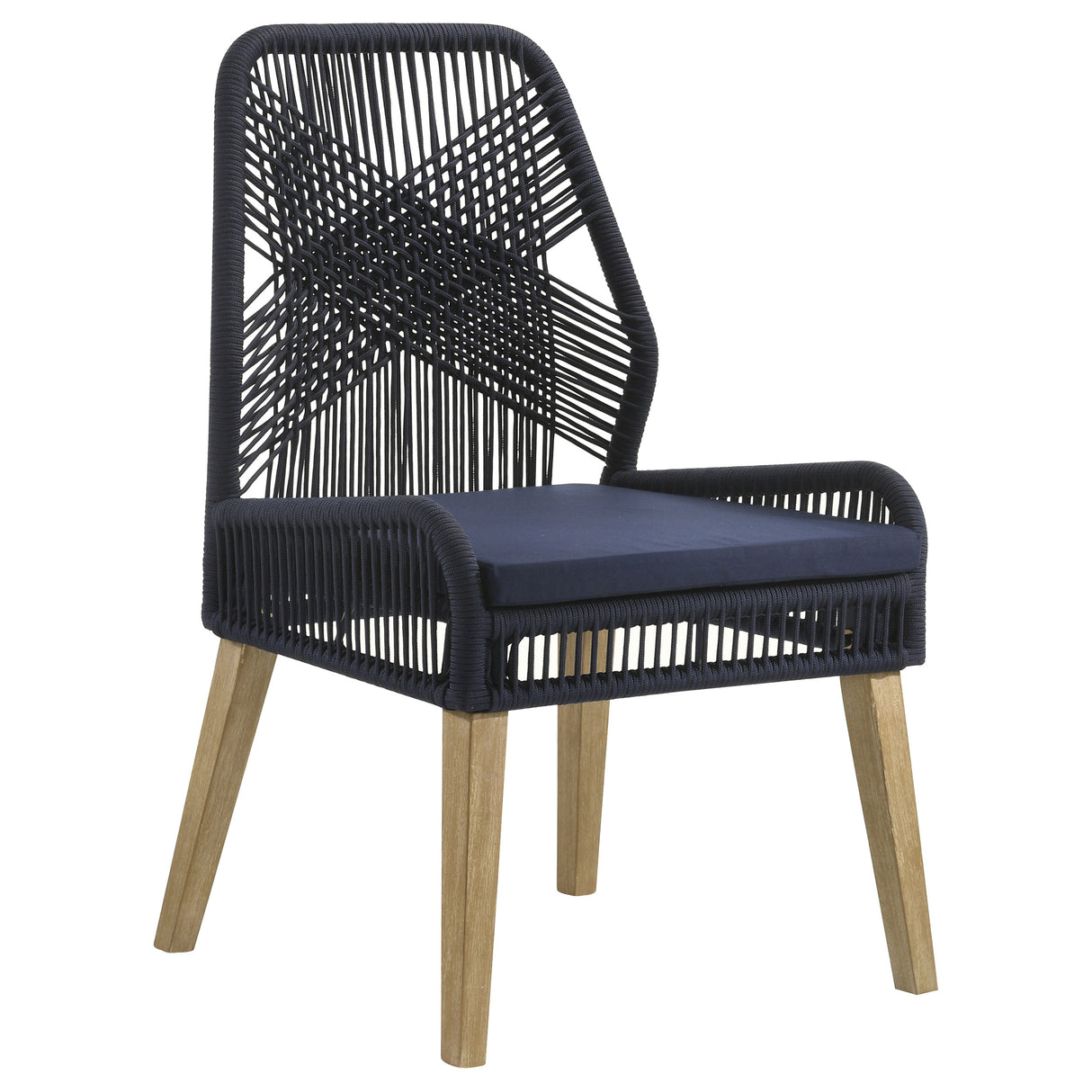 Nakia Woven Rope Dining Chairs Dark Navy (Set Of 2)