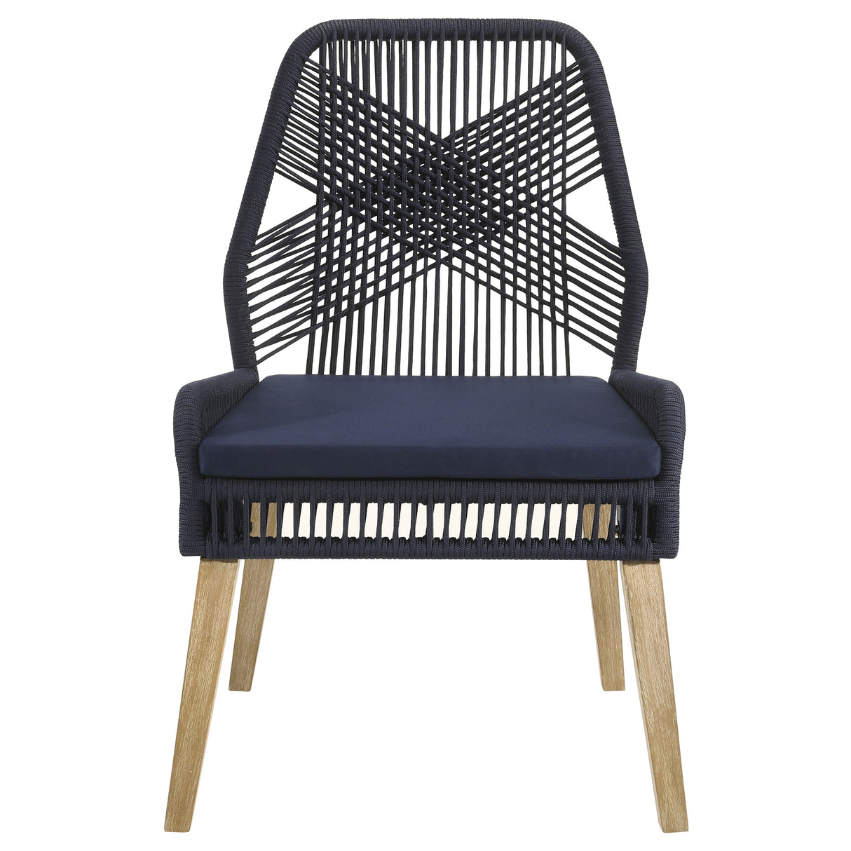 Nakia Woven Rope Dining Chairs Dark Navy (Set Of 2)