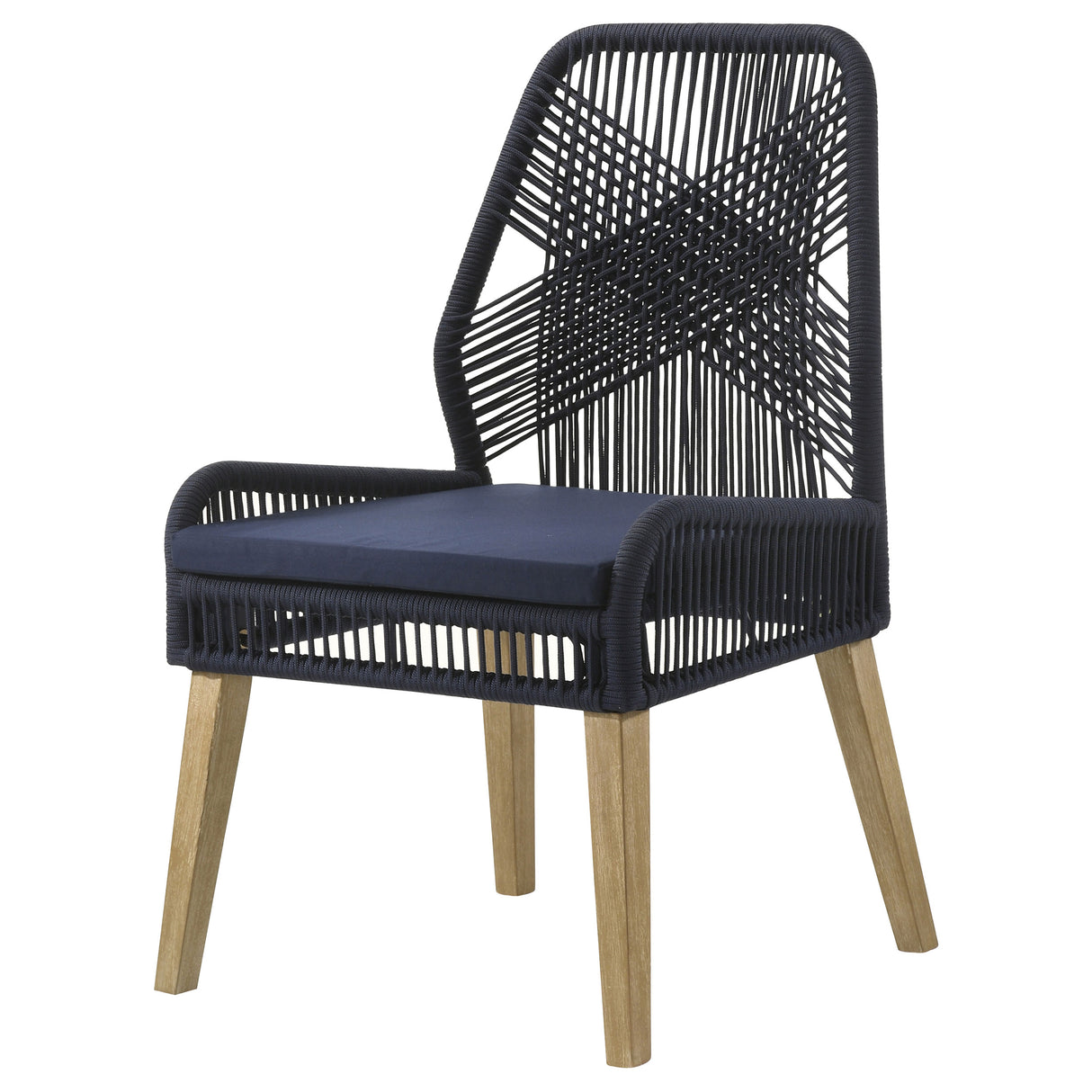Nakia Woven Rope Dining Chairs Dark Navy (Set Of 2)