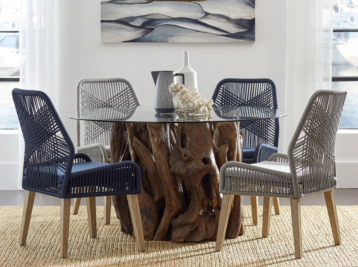 Nakia Woven Rope Dining Chairs Dark Navy (Set Of 2)