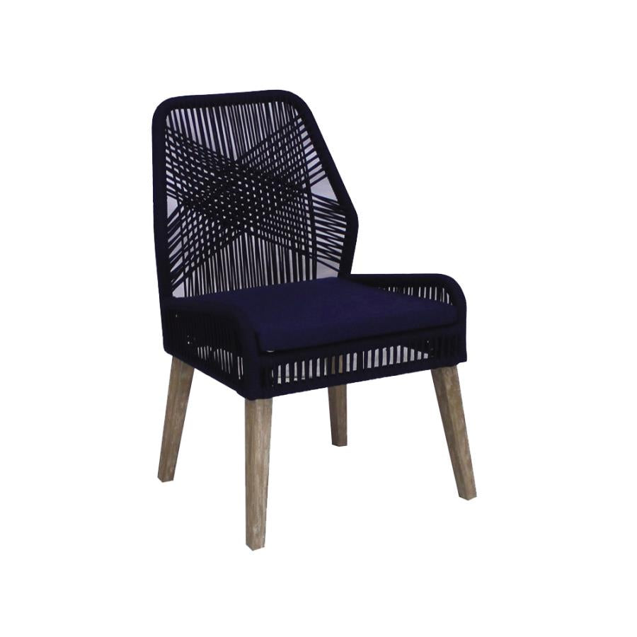 Nakia Woven Rope Dining Chairs Dark Navy (Set Of 2)