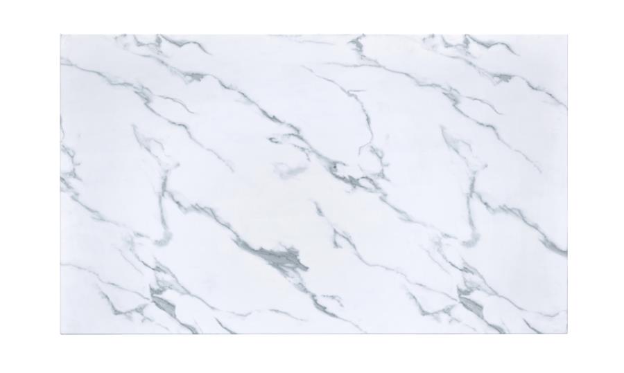 Athena Rectangle Dining Table With Marble Top Chrome