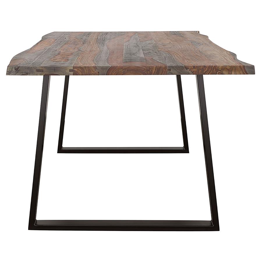 Ditman Live Edge Dining Table Grey Sheesham And Black
