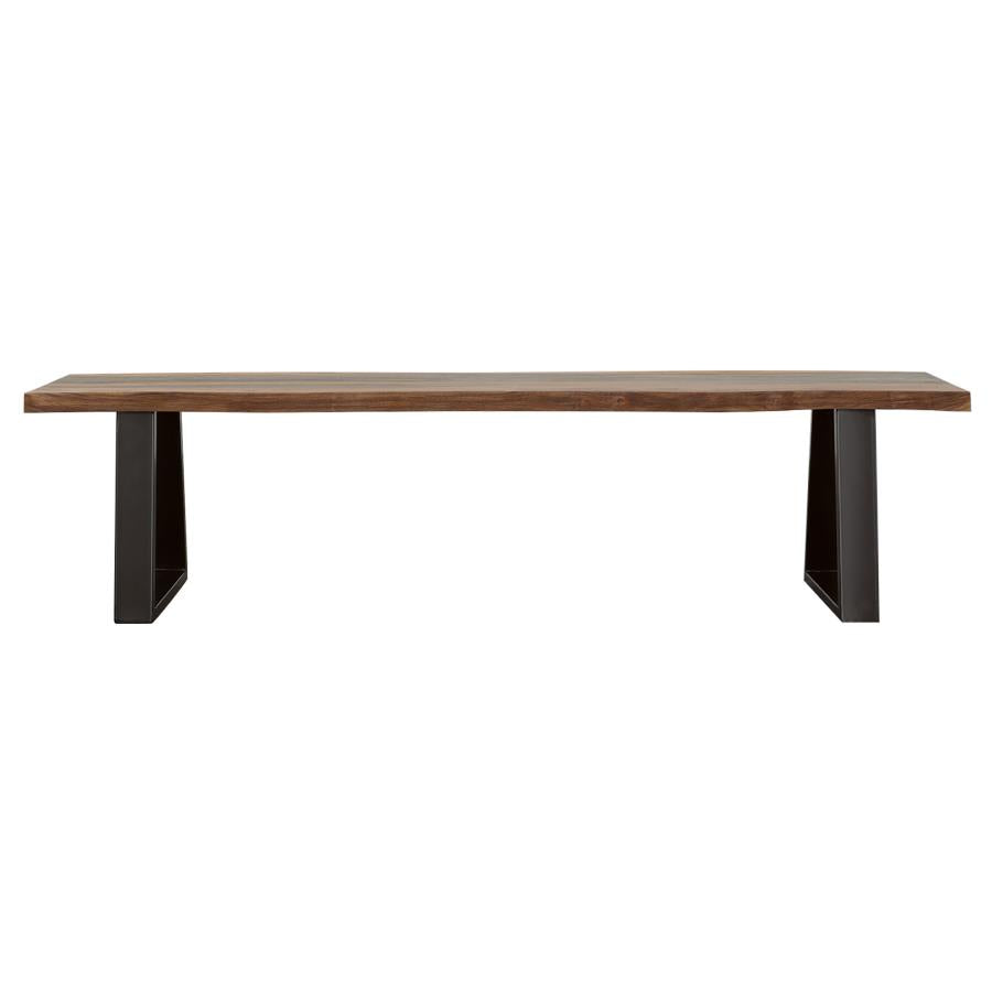 Ditman Live Edge Dining Bench Grey Sheesham And Black