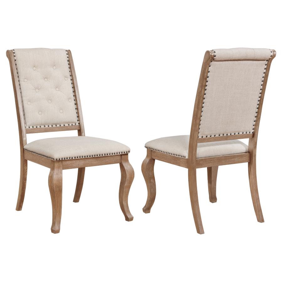 Brockway Cove Tufted Side Chairs Cream And Barley Brown (Set Of 2)