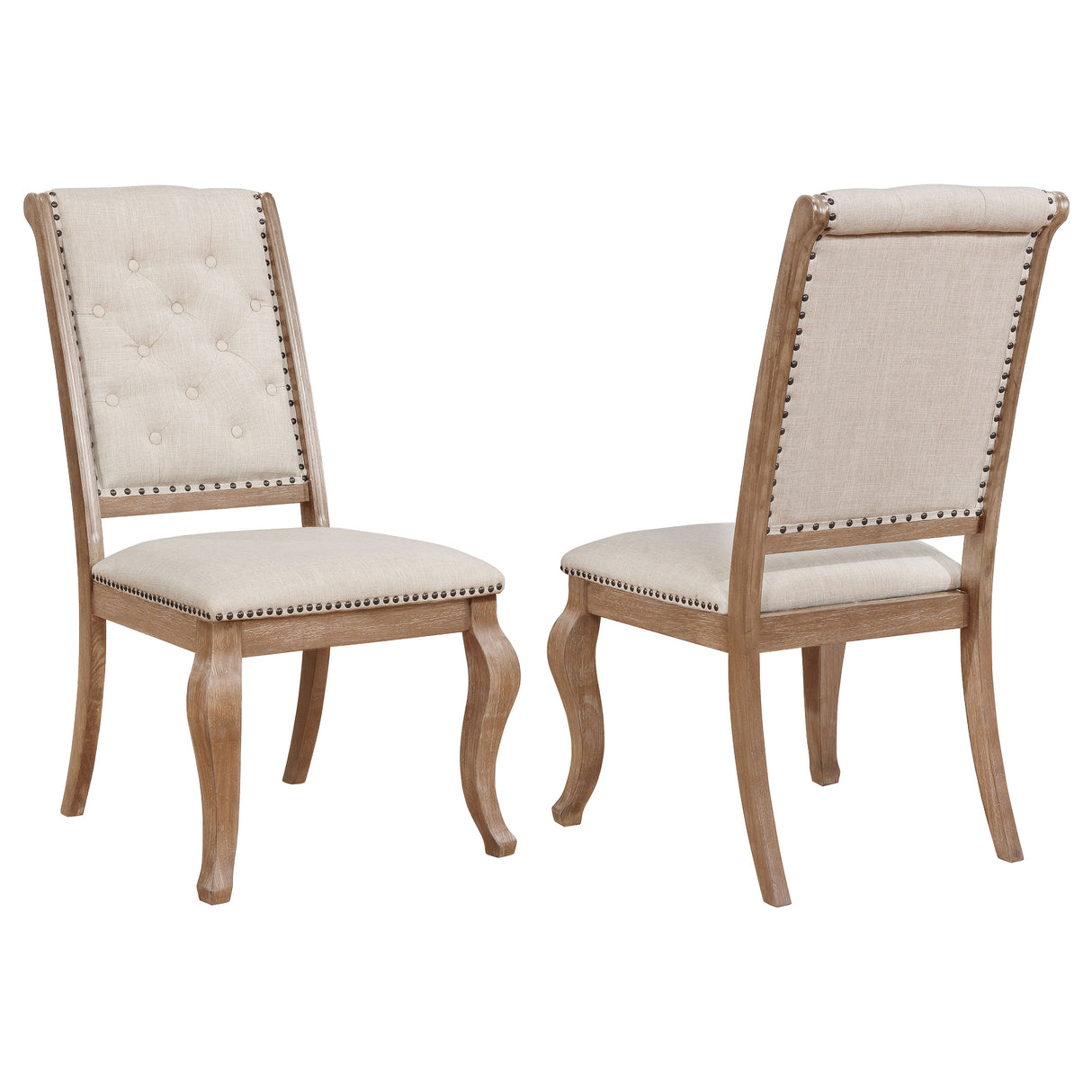Brockway Cove Tufted Side Chairs Cream And Barley Brown (Set Of 2)