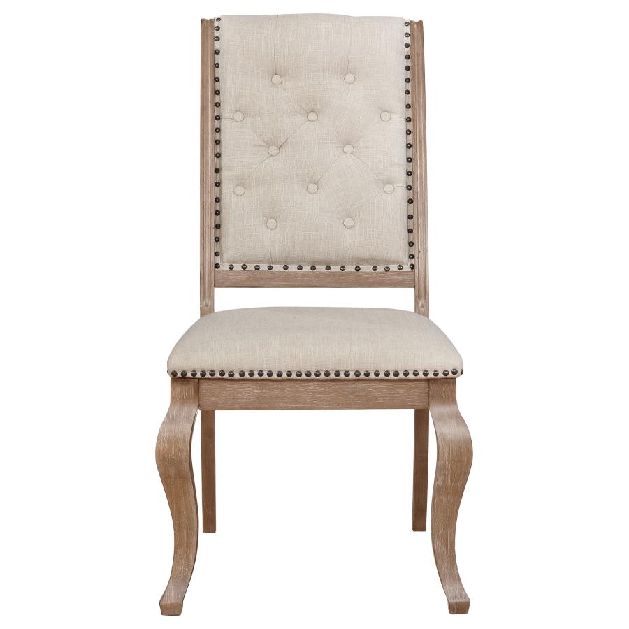 Brockway Cove Tufted Side Chairs Cream And Barley Brown (Set Of 2)