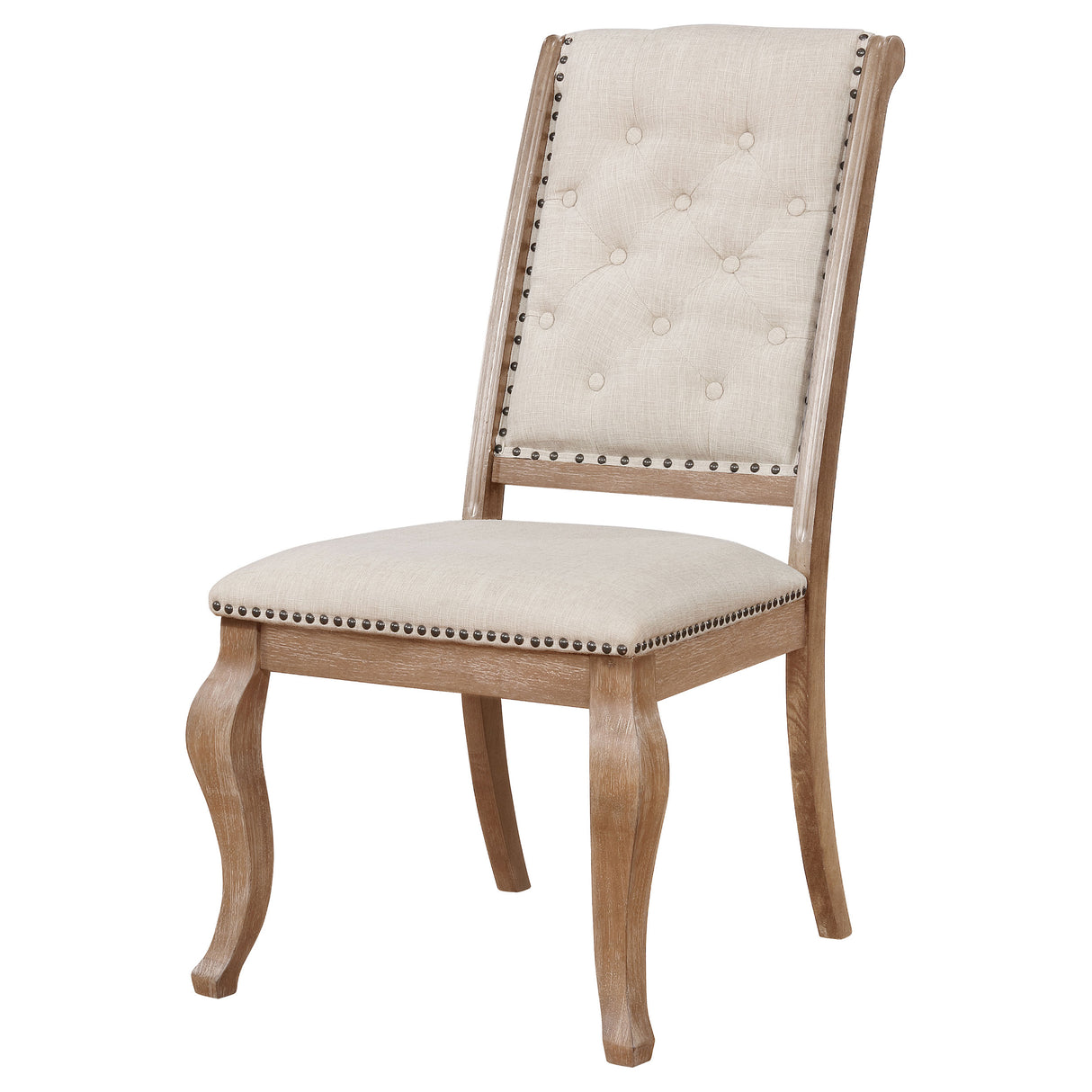 Brockway Cove Tufted Side Chairs Cream And Barley Brown (Set Of 2)