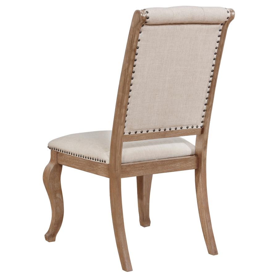 Brockway Cove Tufted Side Chairs Cream And Barley Brown (Set Of 2)