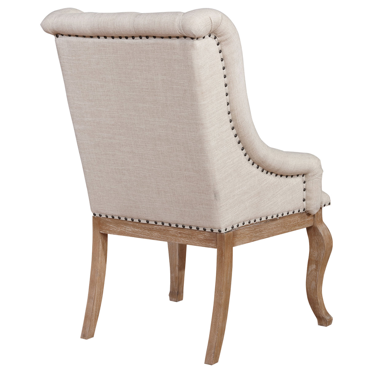 Brockway Cove Tufted Arm Chairs Cream And Barley Brown (Set Of 2)