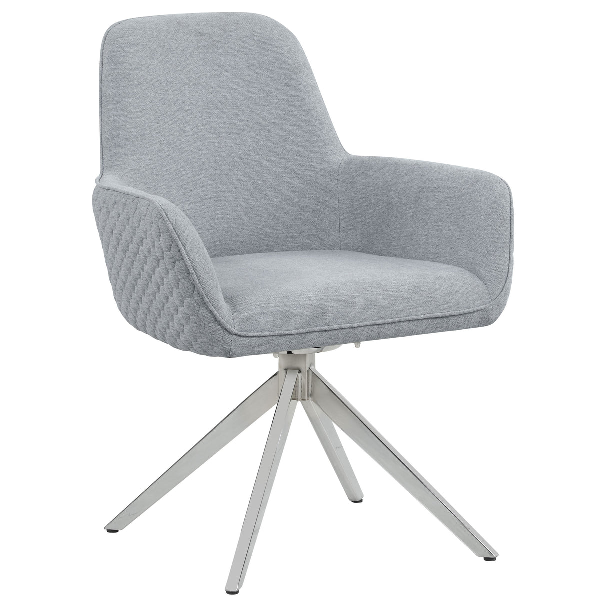 Abby Flare Arm Side Chair Light Grey And Chrome