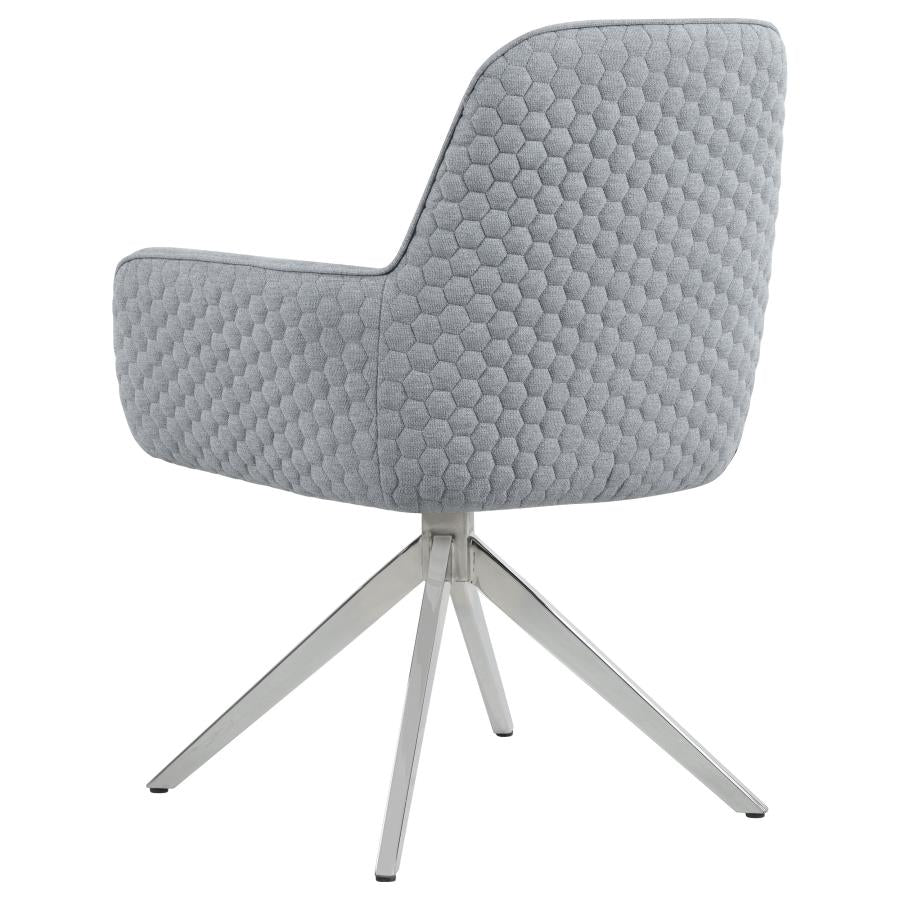 Abby Flare Arm Side Chair Light Grey And Chrome