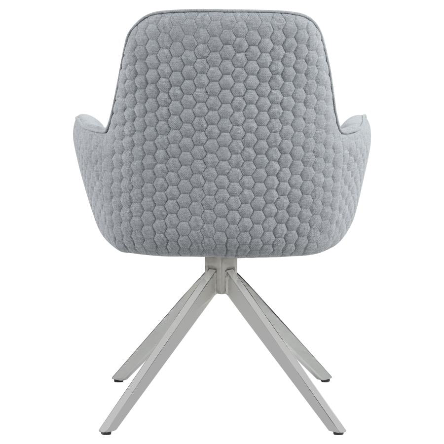 Abby Flare Arm Side Chair Light Grey And Chrome