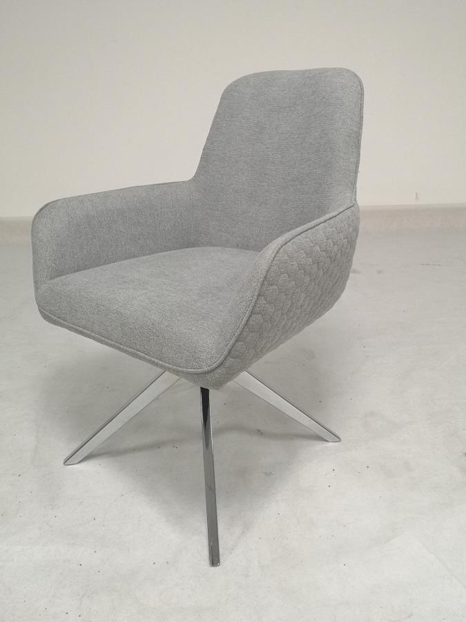 Abby Flare Arm Side Chair Light Grey And Chrome