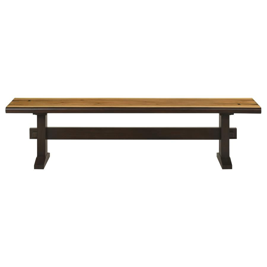 Bexley Trestle Bench Natural Honey And Espresso