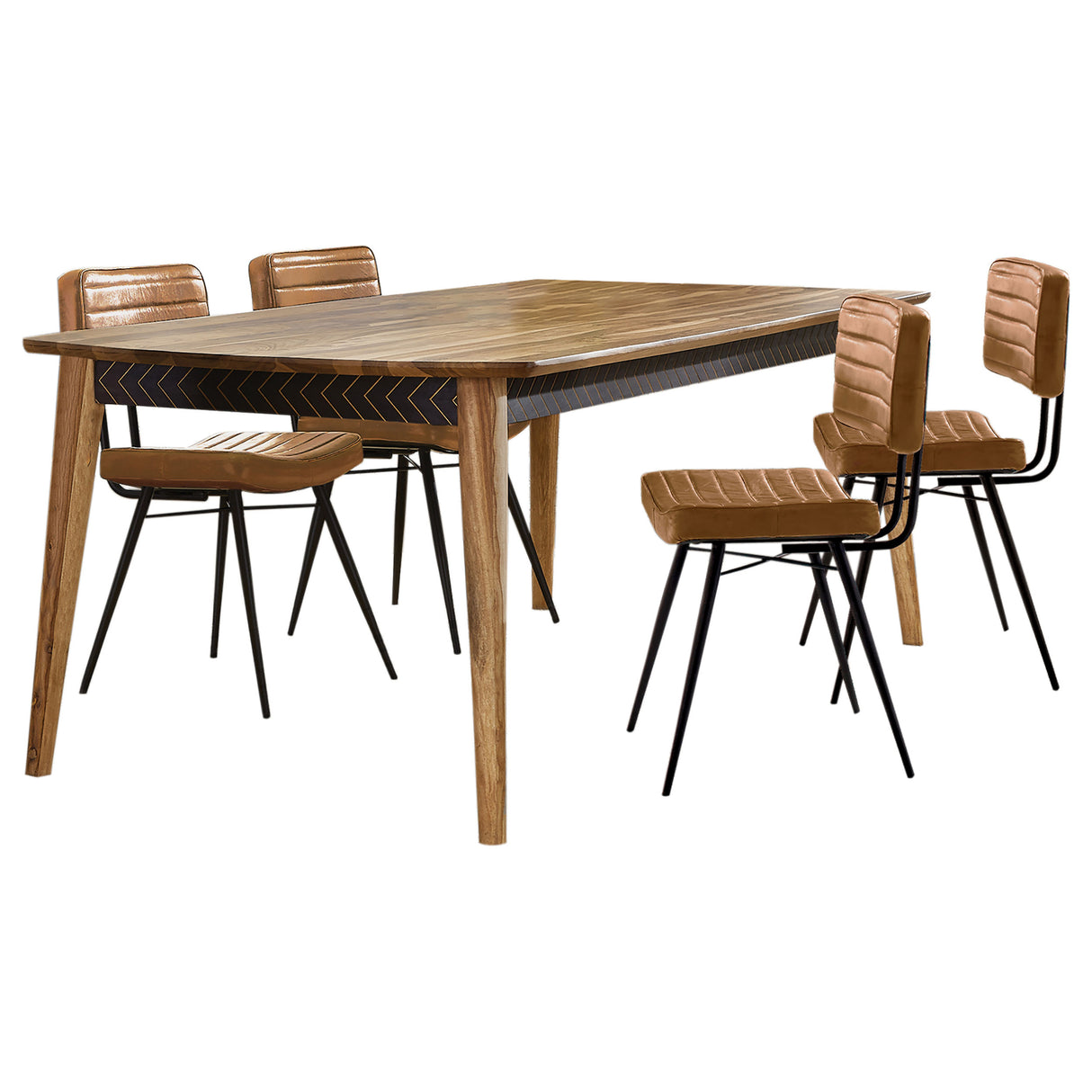 Partridge Natural Sheesham 5-Piece Dining Set And Camel