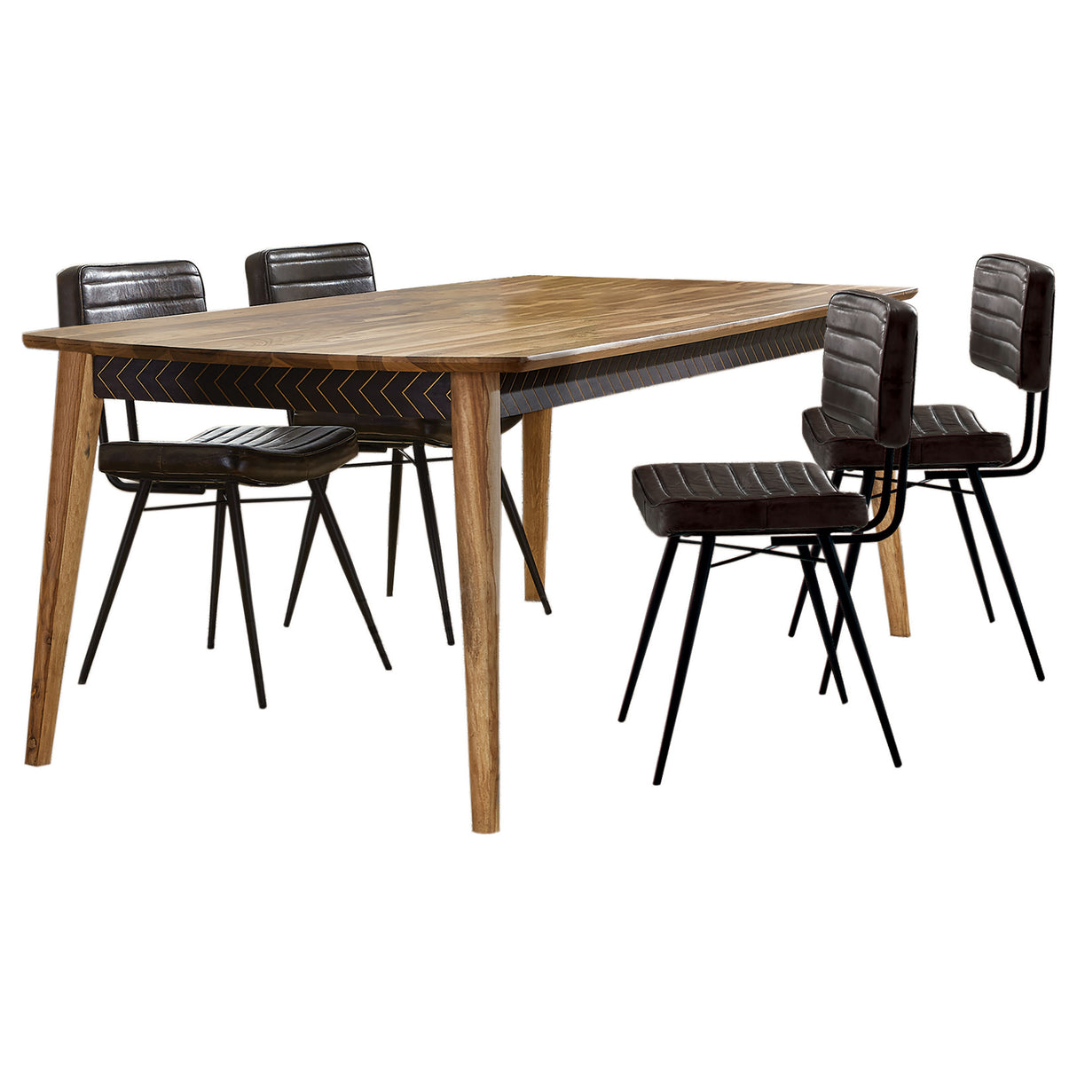 Partridge Natural Sheesham 5-Piece Dining Set And Espresso
