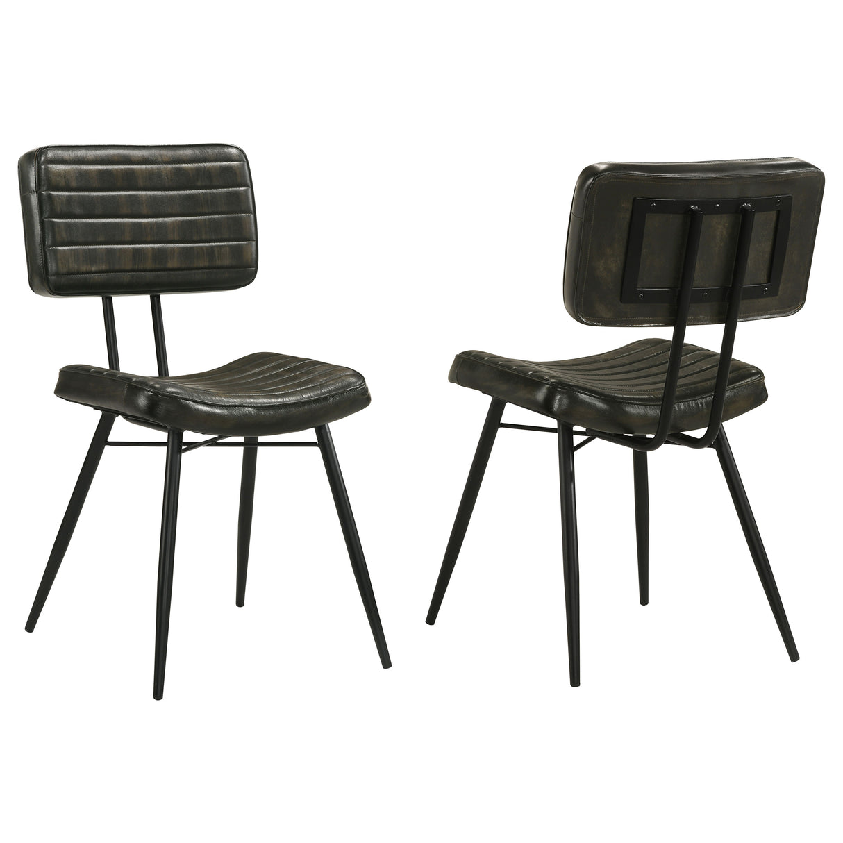 Partridge Padded Side Chairs Espresso And Black (Set Of 2)