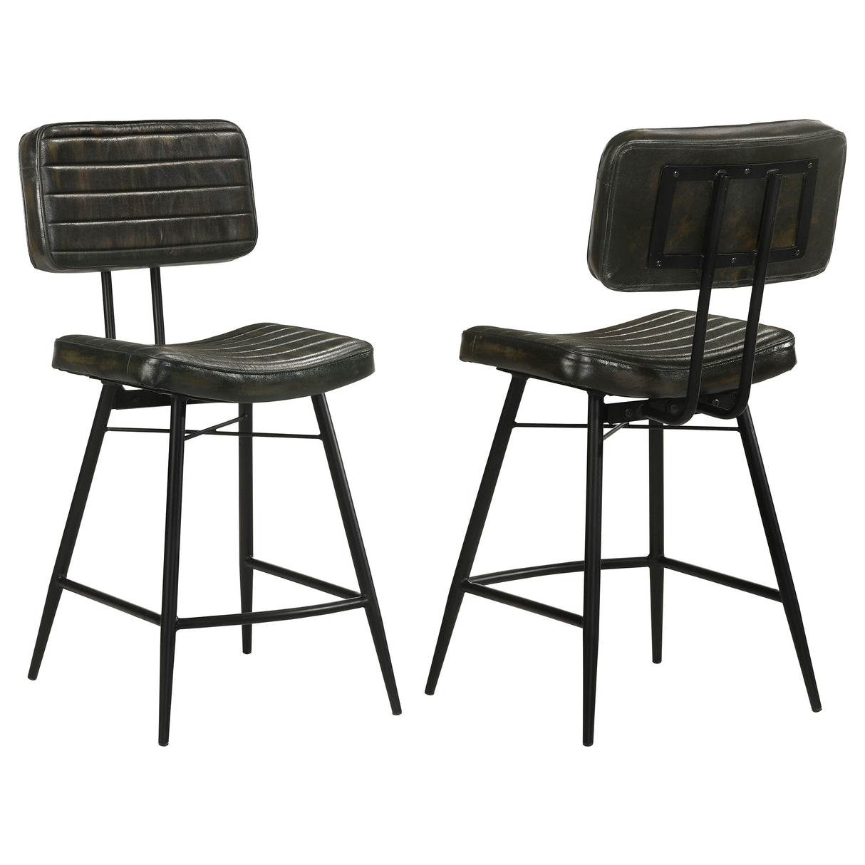 Partridge Upholstered Counter Height Stools With Footrest (Set Of 2)