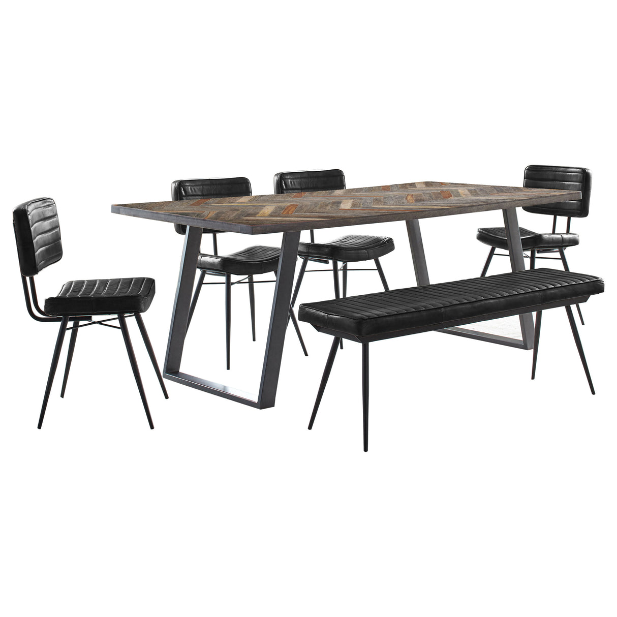 Misty Grey Sheesham 6-Piece Rectangular Dining Set And Espresso