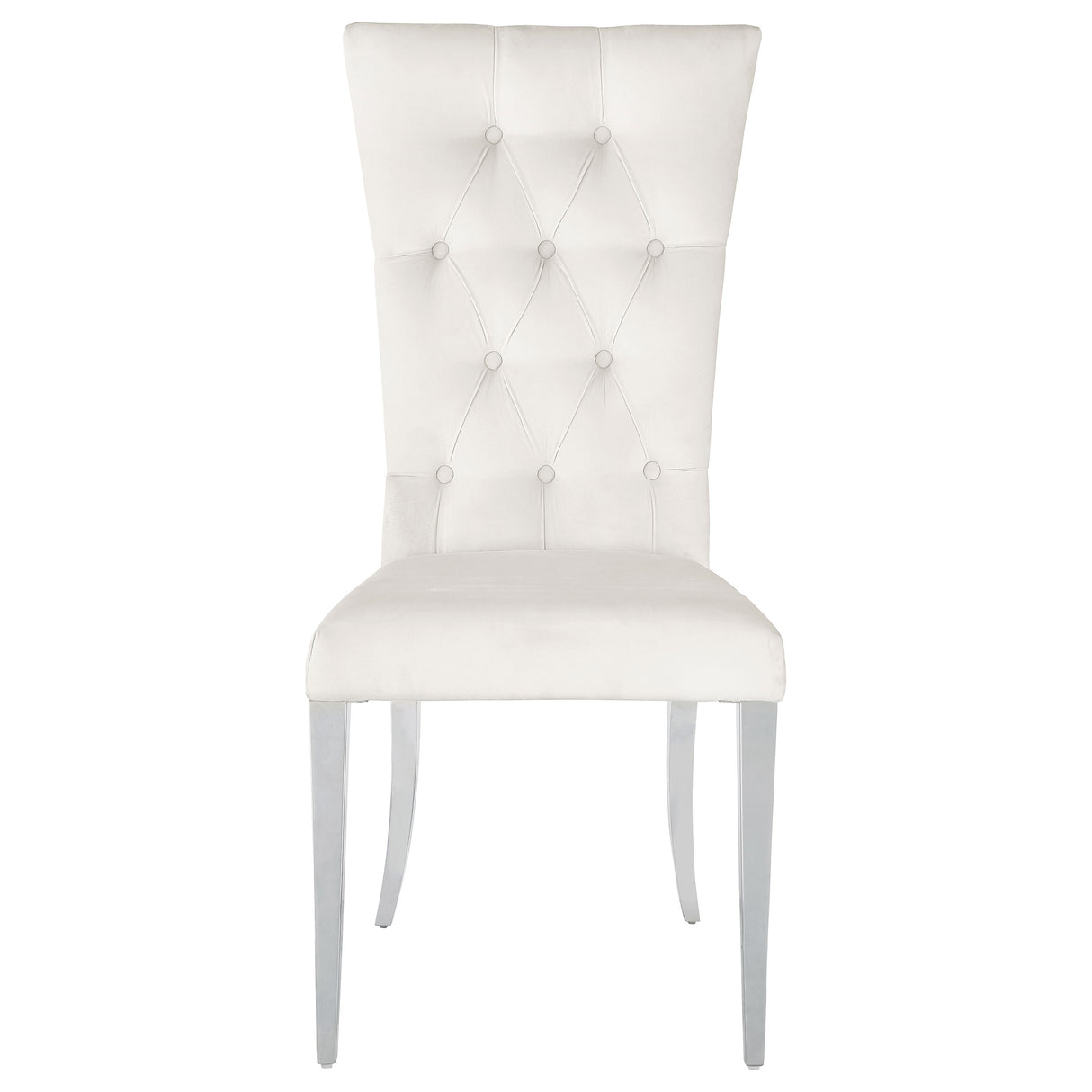 Kerwin Tufted Upholstered Side Chair (Set Of 2) White And Chrome
