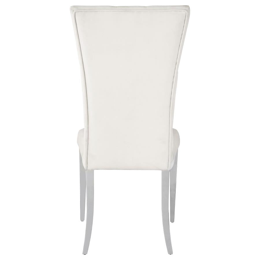 Kerwin Tufted Upholstered Side Chair (Set Of 2) White And Chrome