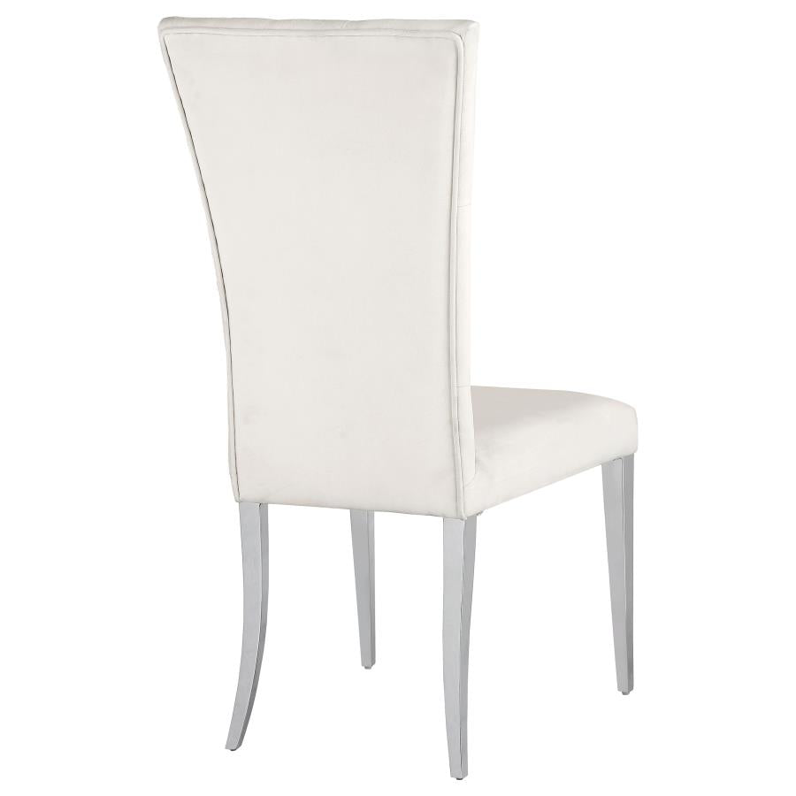 Kerwin Tufted Upholstered Side Chair (Set Of 2) White And Chrome