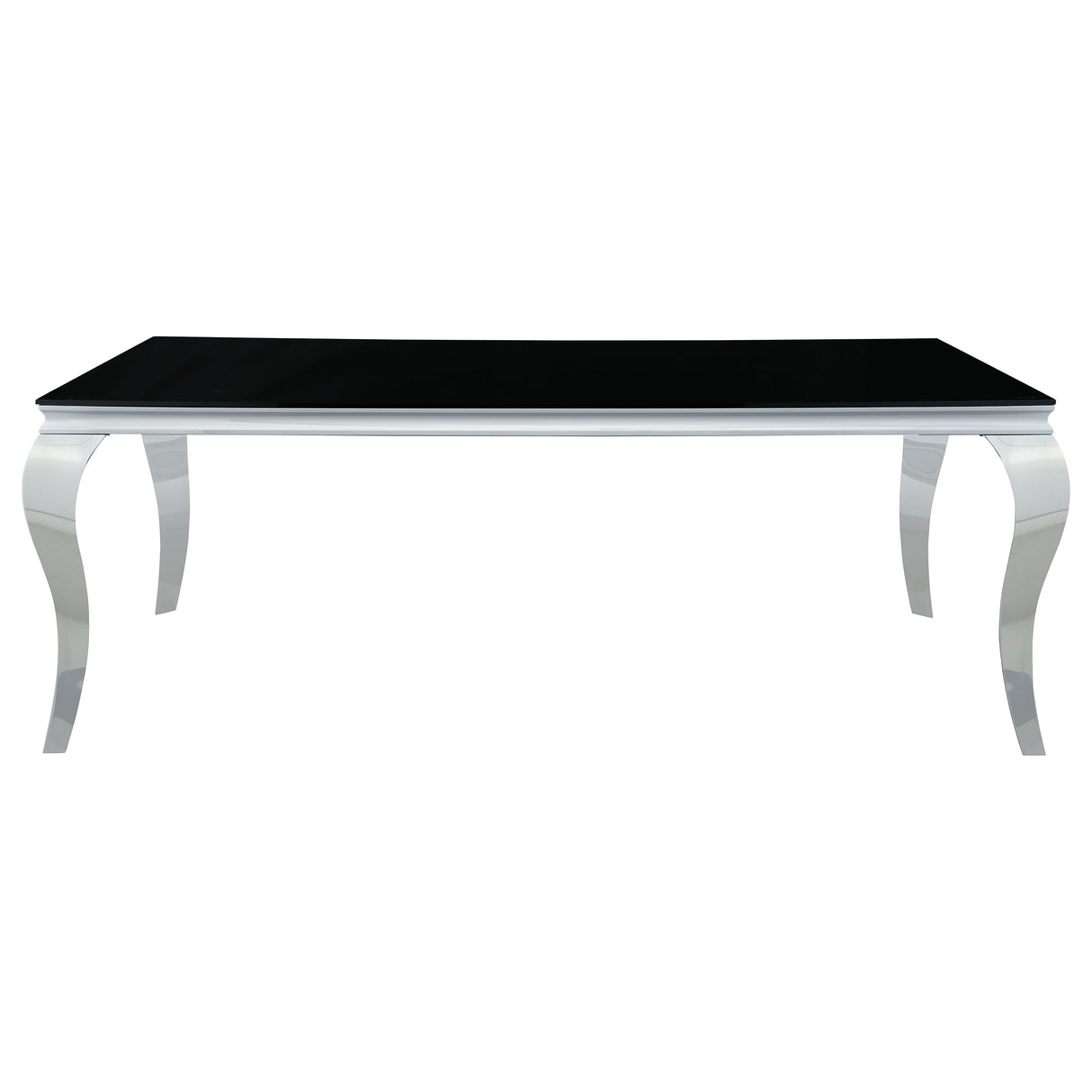 Carone Black Rectangular 81-Inch Glass Top Dining Table