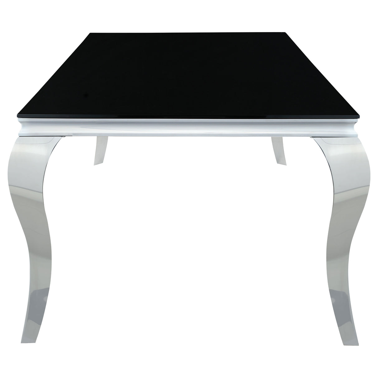 Carone Black Rectangular 81-Inch Glass Top Dining Table