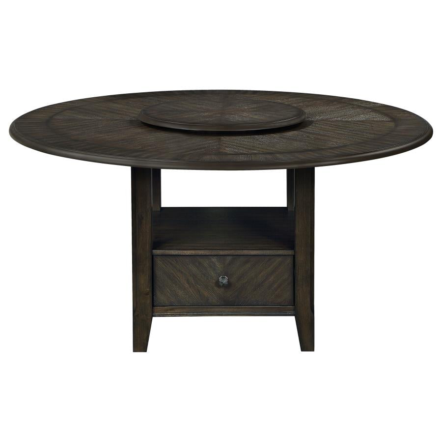 Twyla Dark Cocoa 5-Piece Round Storage Base Dining Table Set