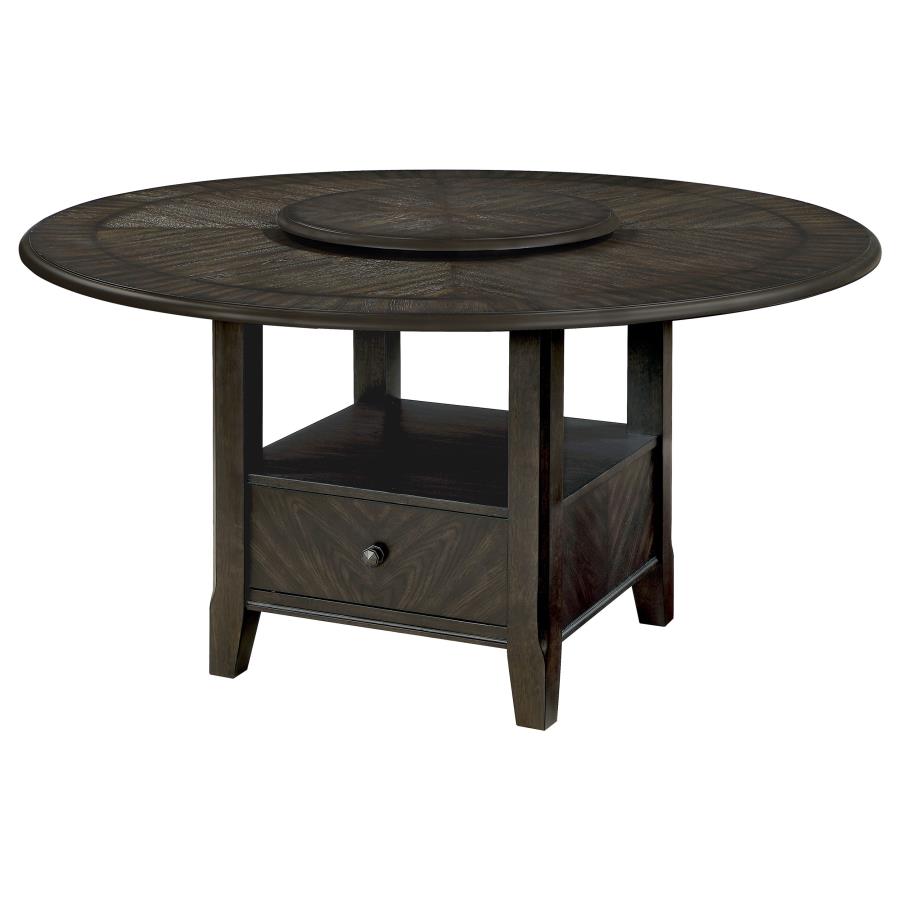 Twyla Dark Cocoa 5-Piece Round Storage Base Dining Table Set